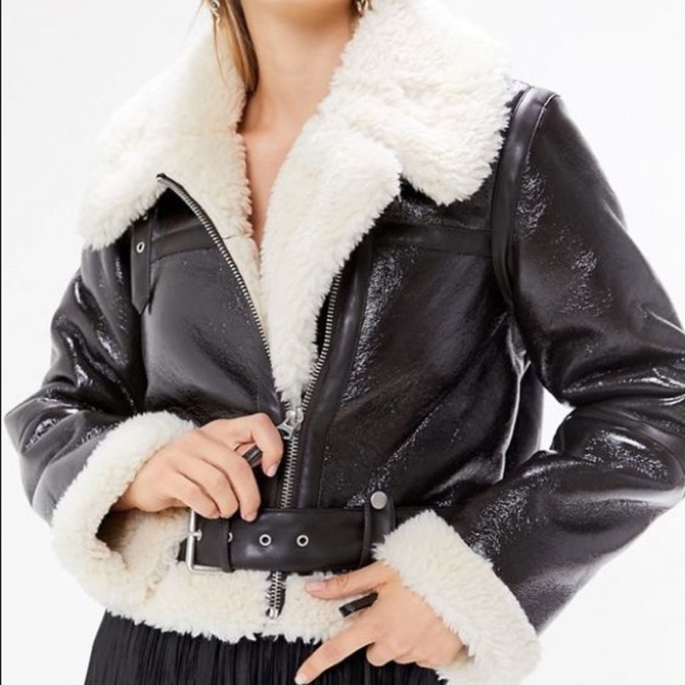 UO classic sherpa lined aviator jacket